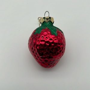 Vintage Christmas ornament, glass, strawberry